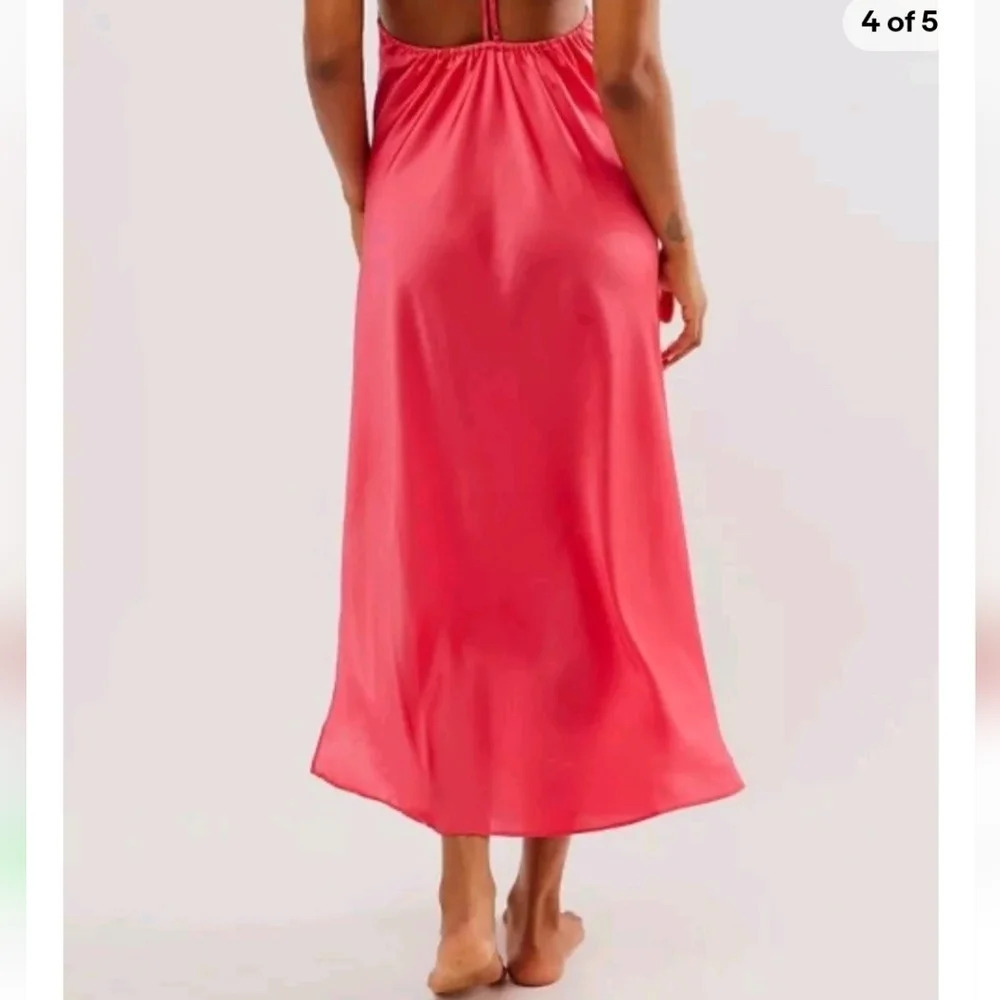 Free People Happy Hour Midi Slip Dress Pink Size XS NWOT - Picture 3 of 10